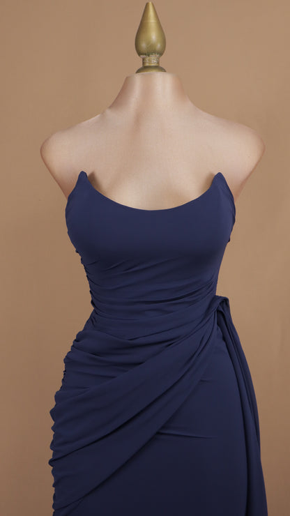 Vestido largo estraple con corset