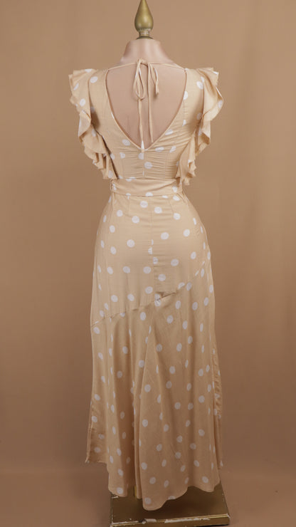 Vestido midi boleado con cinto
