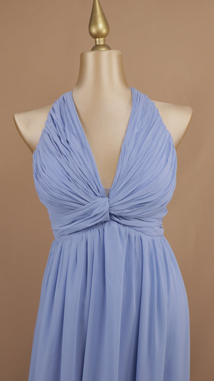 Vestido largo plus size con cuello halter y escote en la espalda