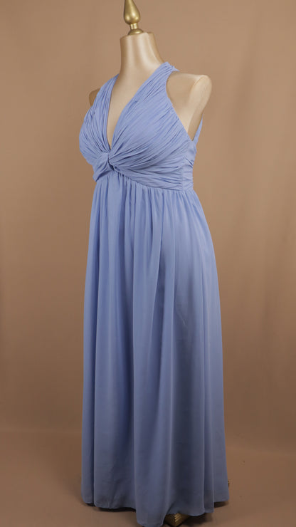 Vestido largo plus size con cuello halter y escote en la espalda