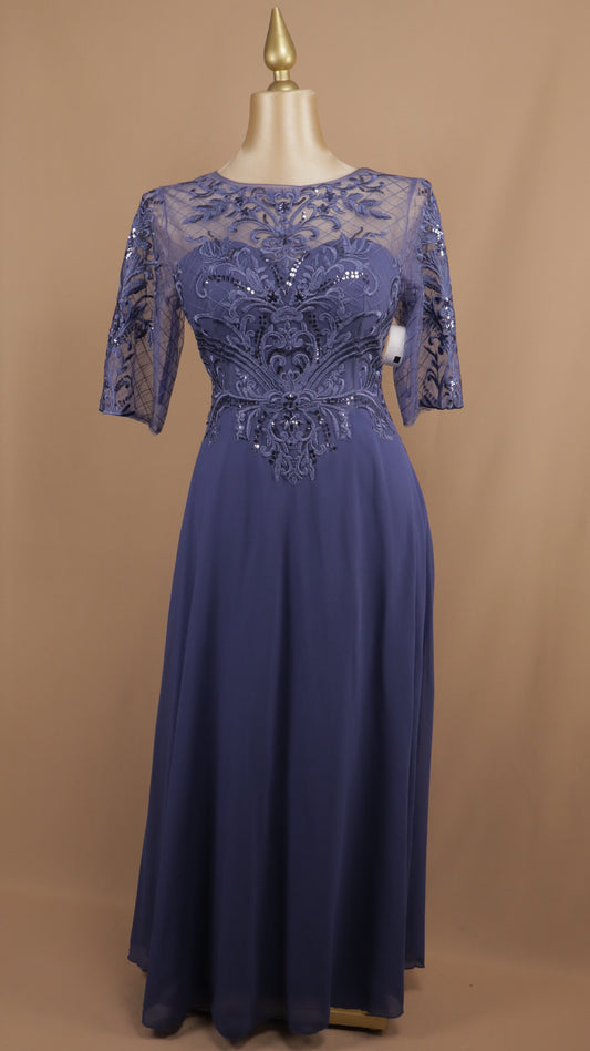 Vestido largo plus size con aplicación y manga 3/4