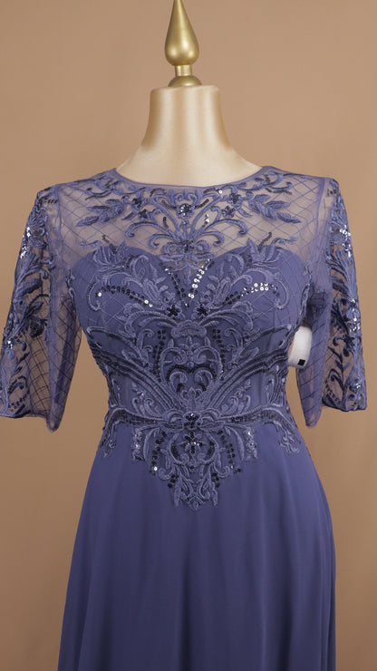 Vestido largo plus size con aplicación y manga 3/4