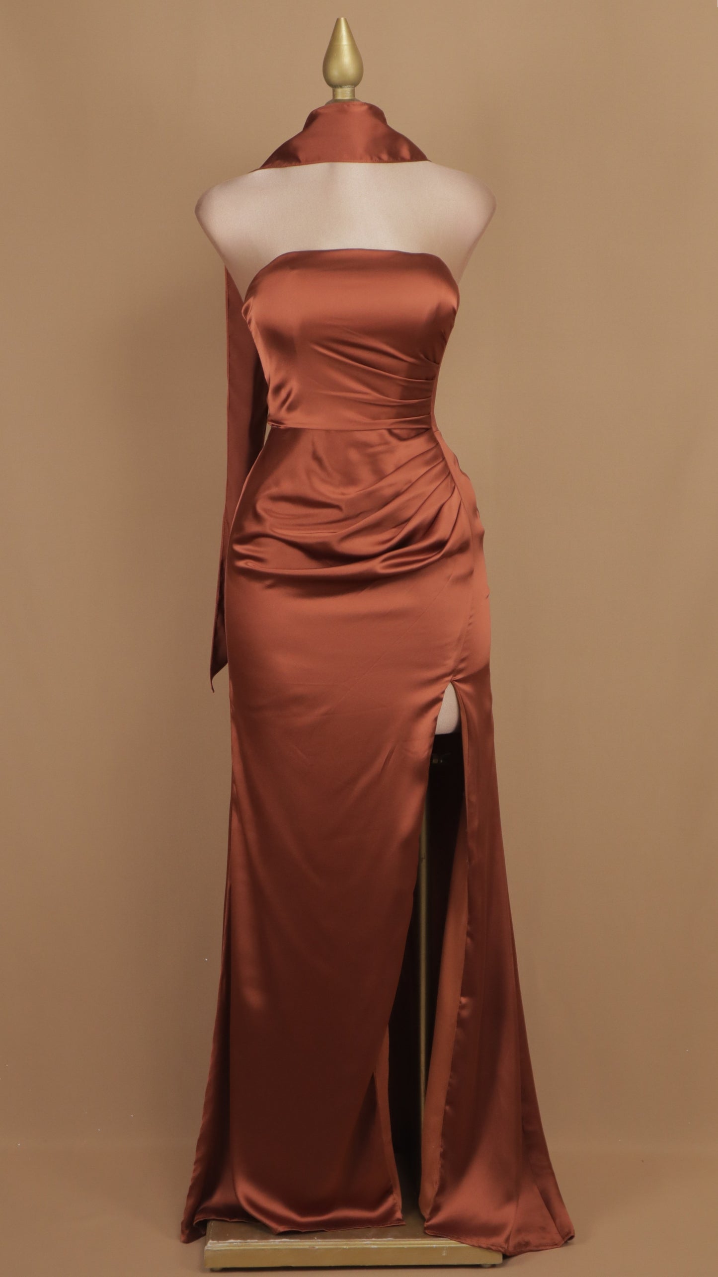 Vestido largo strapless