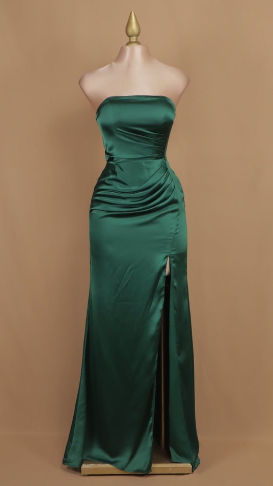 Vestido largo strapless