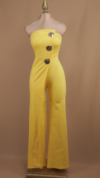 Palazzo estraple con botón dorado