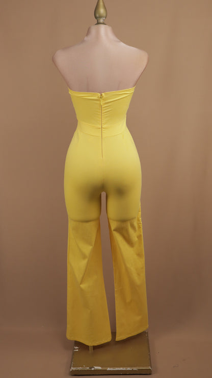 Palazzo estraple con botón dorado