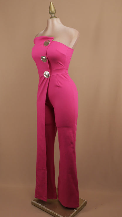 Palazzo estraple con botón dorado