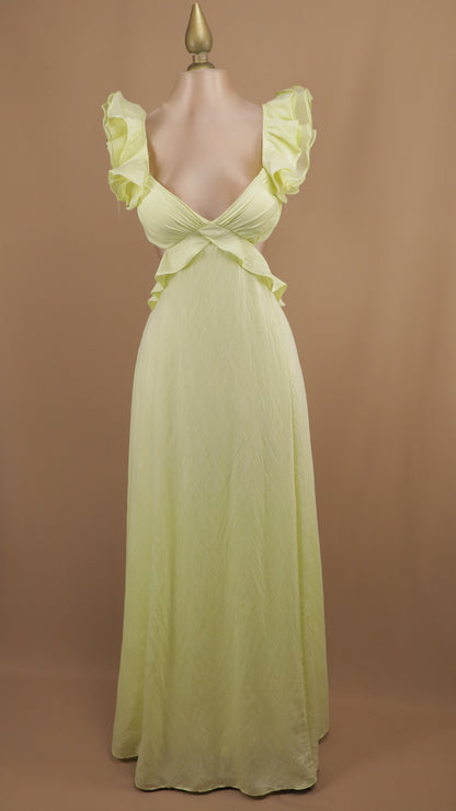 Vestido largo con escote en espalda y cintura