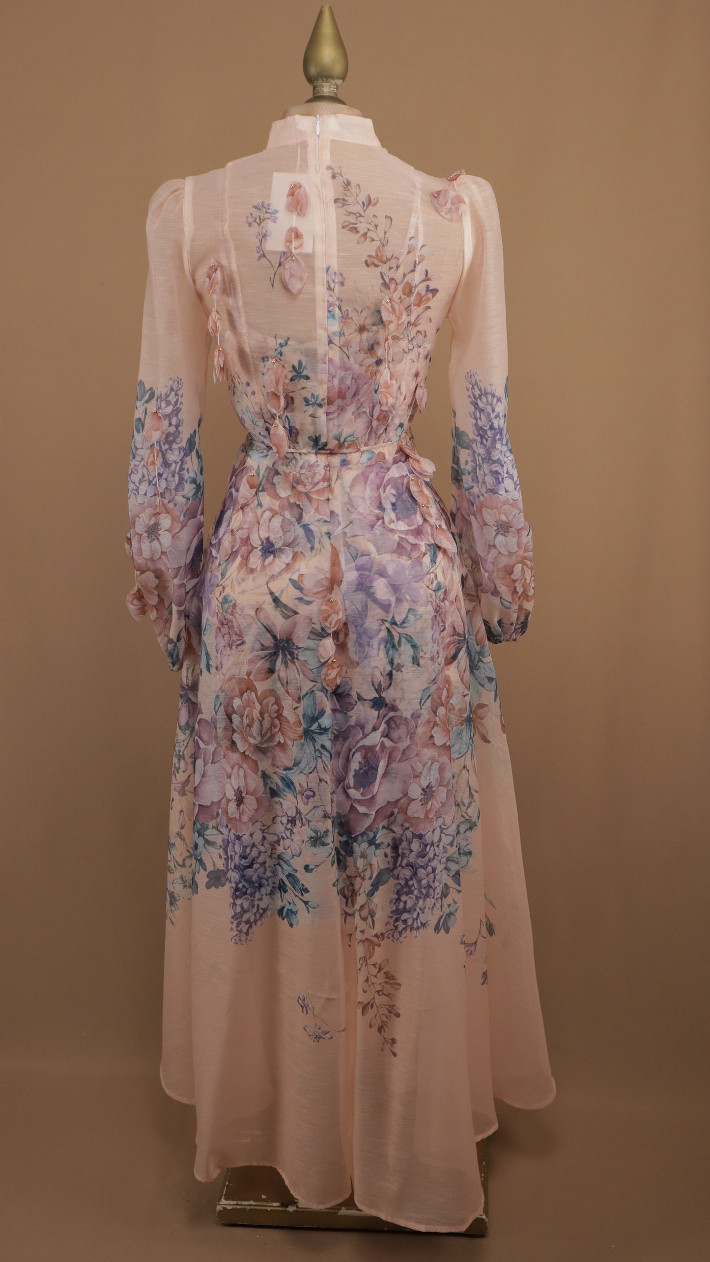 Vestido midi estampado manga larga