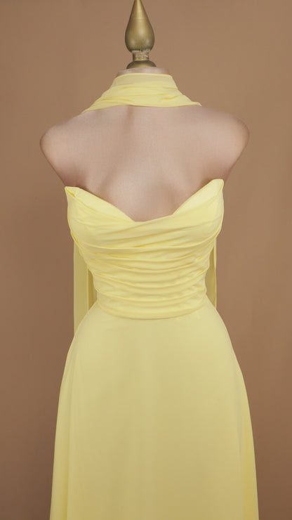 Vestido largo estraple con corset