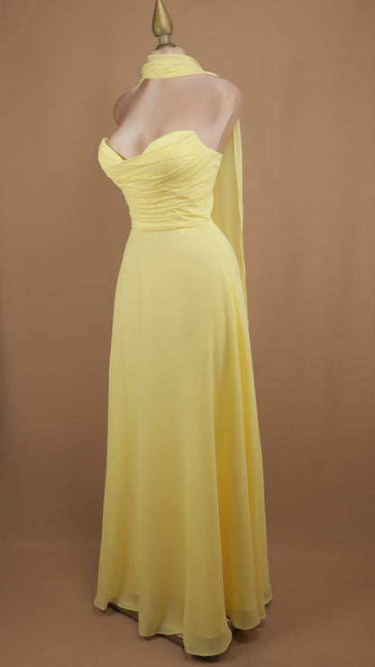 Vestido largo estraple con corset