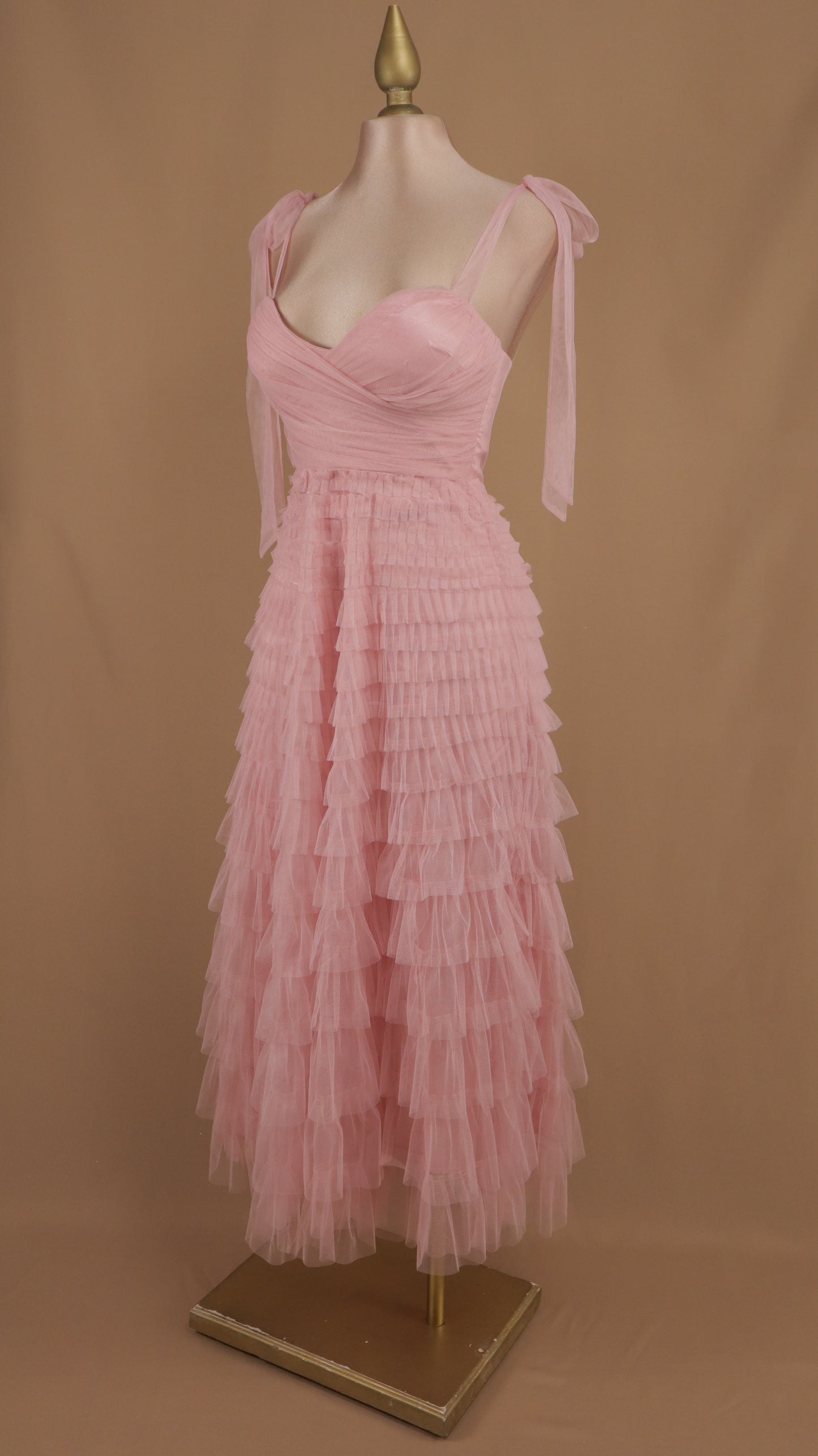 Vestido maxi tul berry