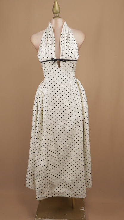 Vestido midi boleado cuello halter