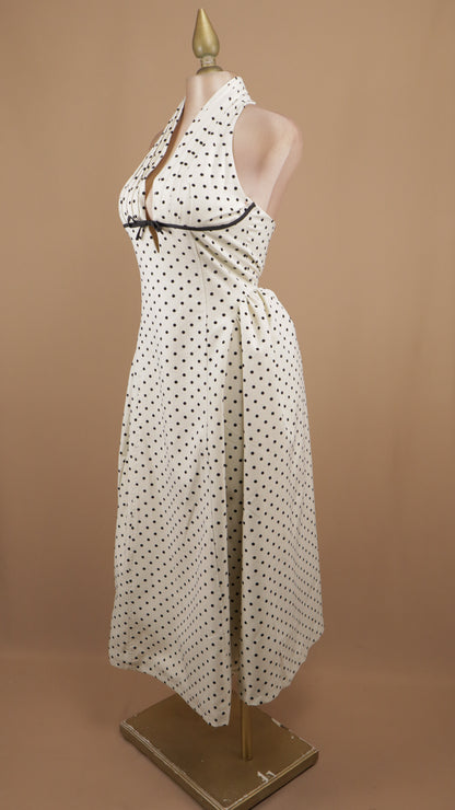 Vestido midi boleado cuello halter
