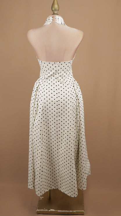 Vestido midi boleado cuello halter