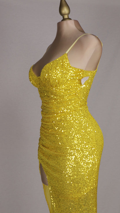 VESTIDO LARGO PAILLETTE BRILLANTES