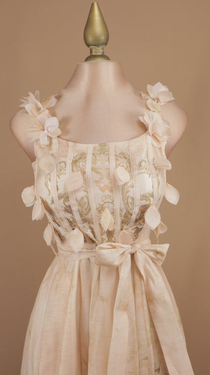 Vestido midi estampado de flores en 3D
