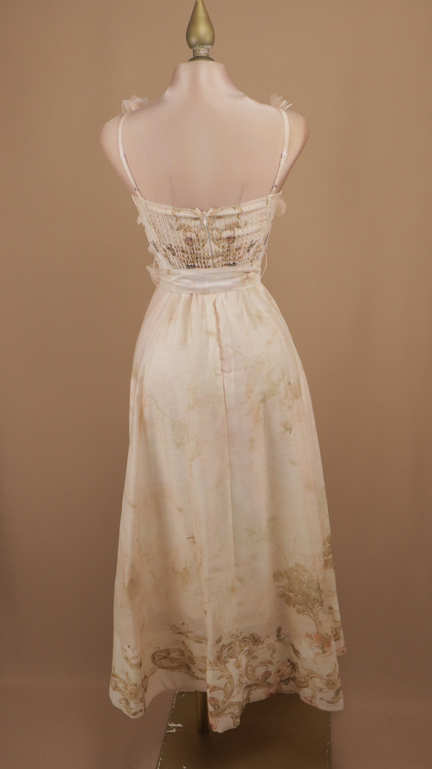 Vestido midi estampado de flores en 3D