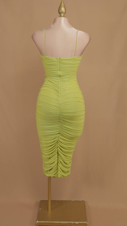 Vestido maxi plisado sensual