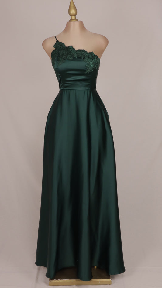 Vestido largo estilo griego esmeralda