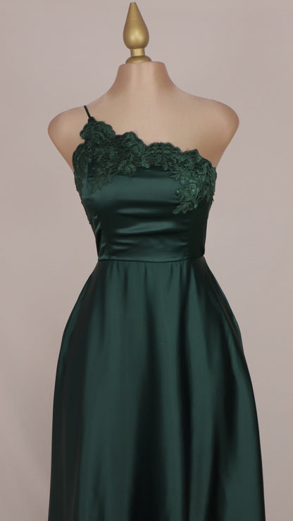 Vestido largo estilo griego esmeralda