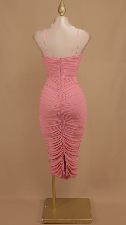 Vestido maxi plisado sensual