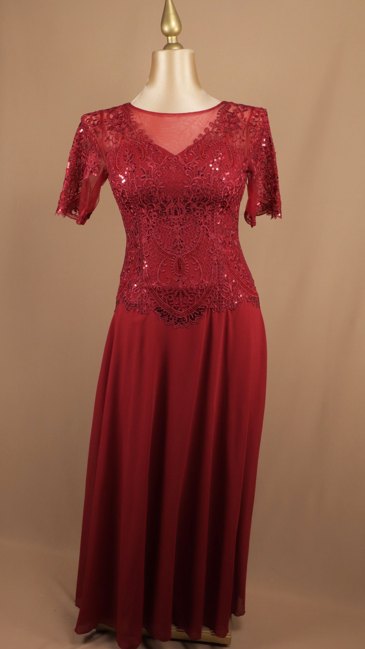 Vestido largo manga 3/4 talla plus