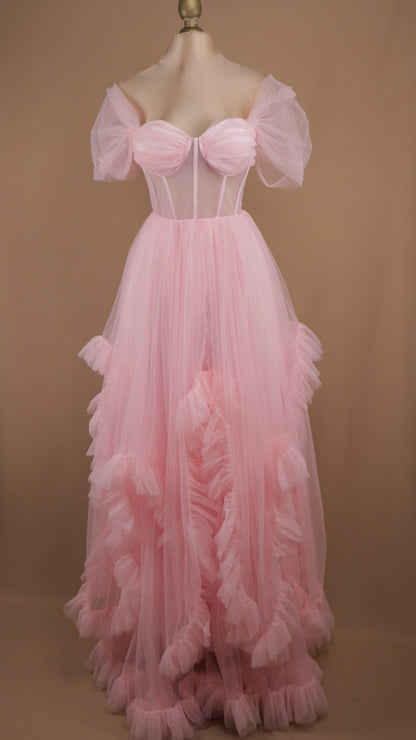 Vestido de tull con transparencia