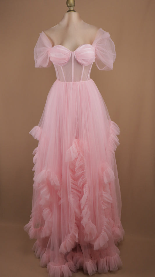Vestido de tull con transparencia