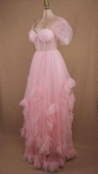 Vestido de tull con transparencia