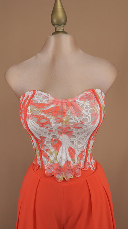 Conjunto de pantalón y corset estraple
