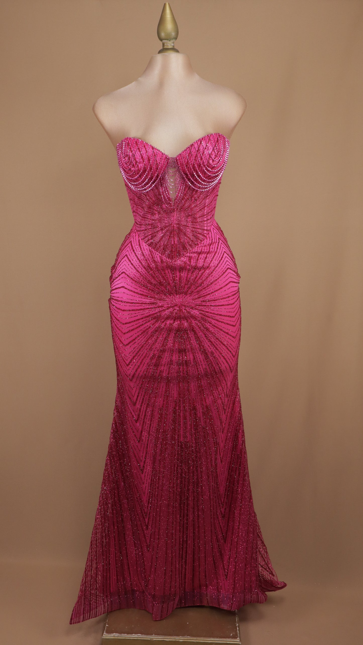 Vestido largo estraple de gala