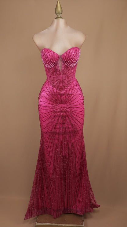 Vestido largo estraple de gala