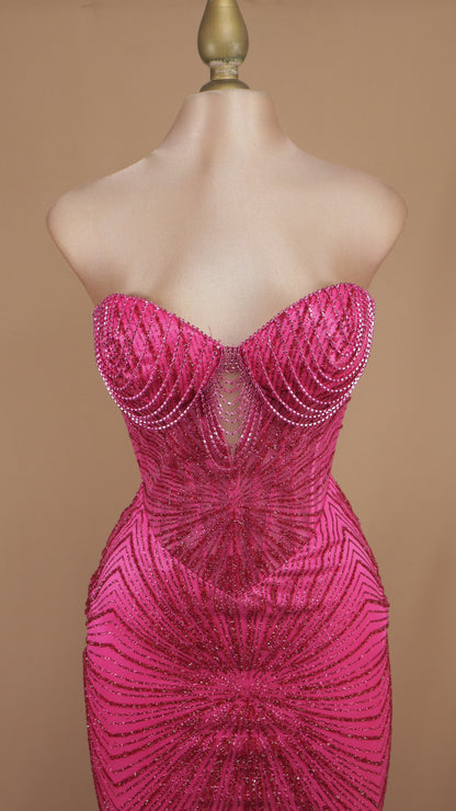 Vestido largo estraple de gala