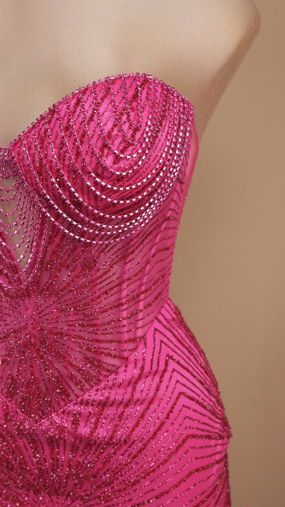 Vestido largo estraple de gala