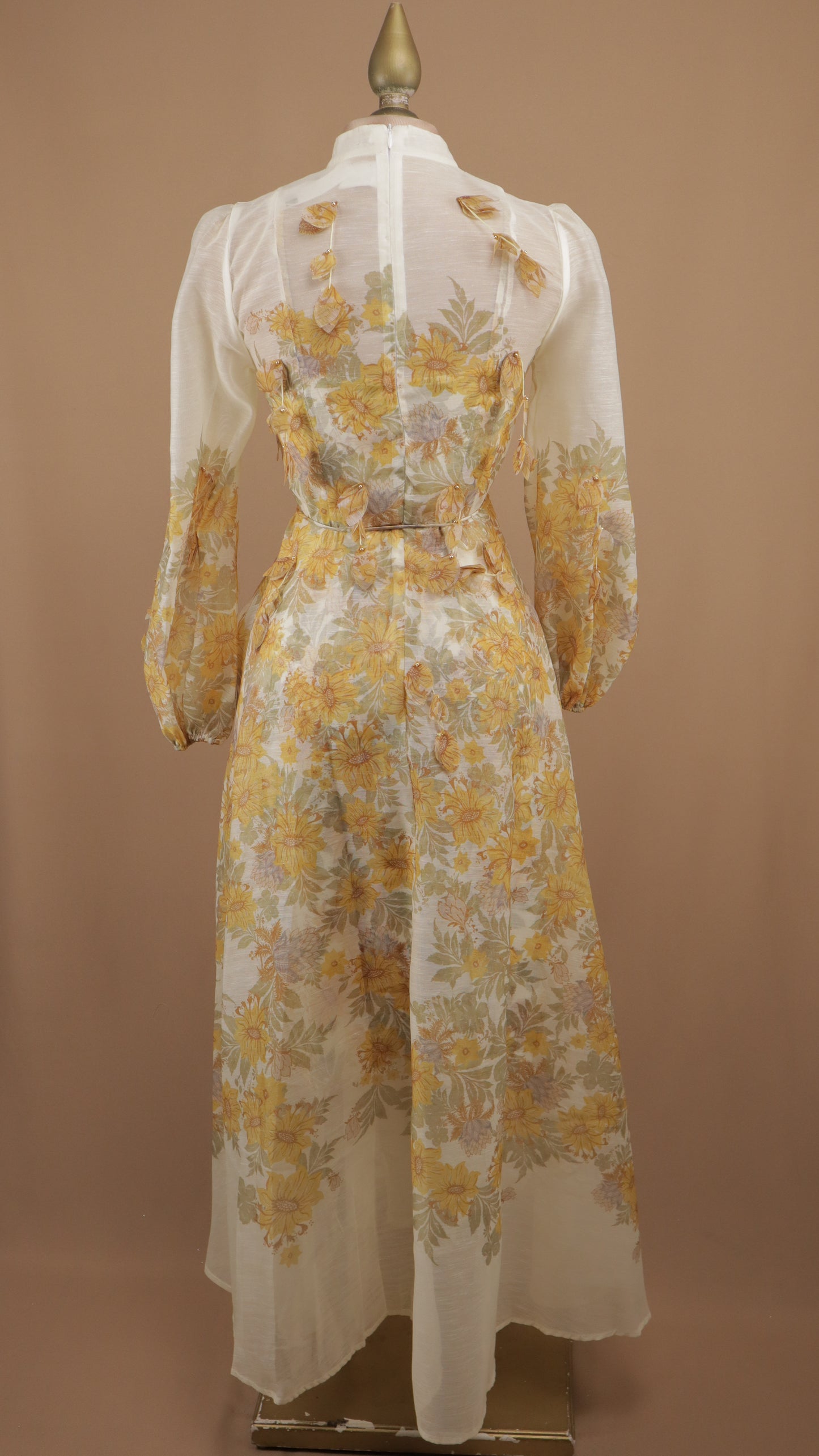 Vestido maxi manga larga estampado