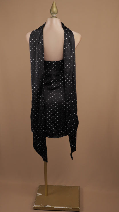 Vestido halter polka dots satin