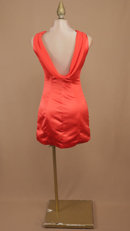 Vestido midi cuello drapeado estilo buche