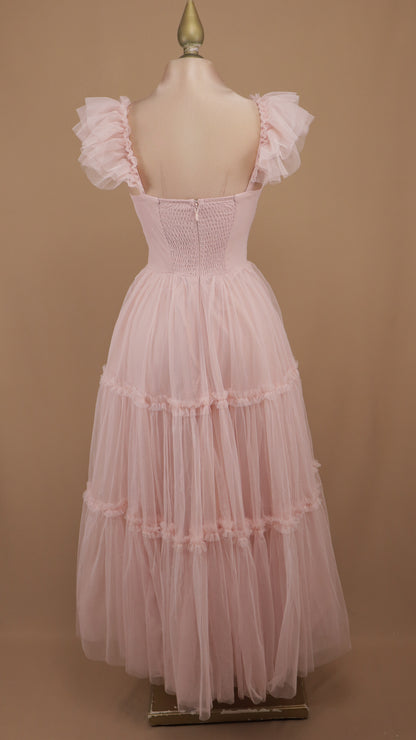Vestido midi de tul con copa