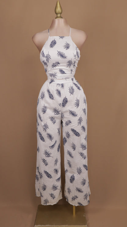 Conjunto estampado de pantalón y crop