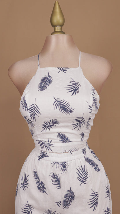 Conjunto estampado de pantalón y crop
