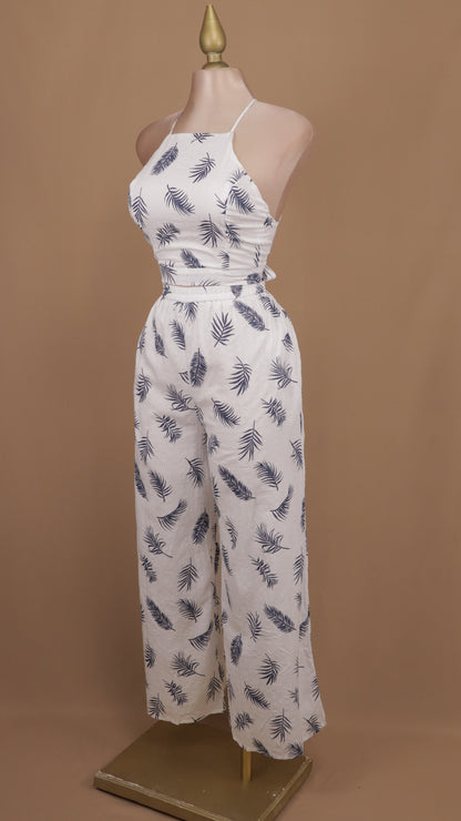 Conjunto estampado de pantalón y crop