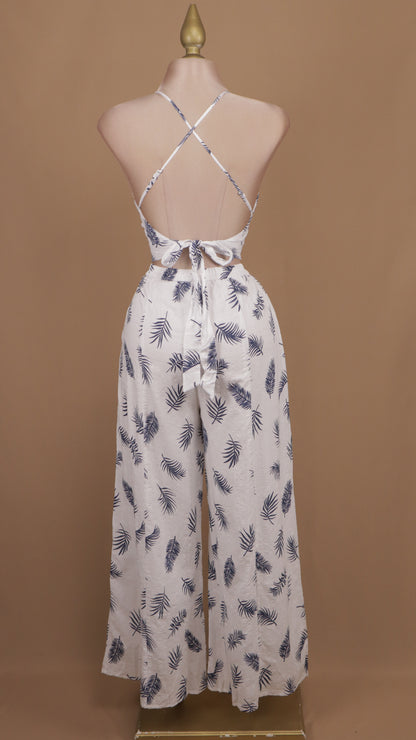 Conjunto estampado de pantalón y crop