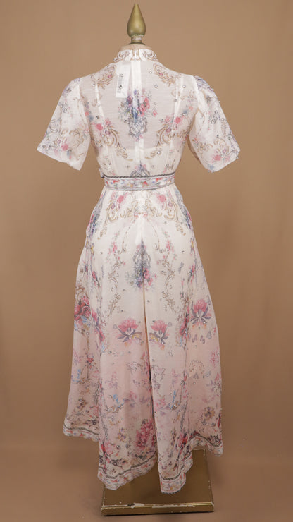 Vestido midi estampado de manga