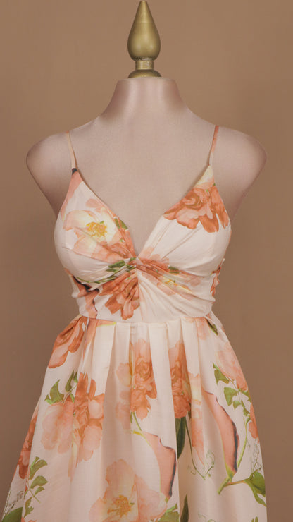 Vestido midi con estampado y linea A