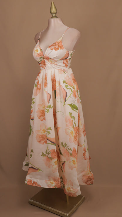 Vestido midi con estampado y linea A