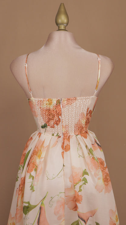Vestido midi con estampado y linea A