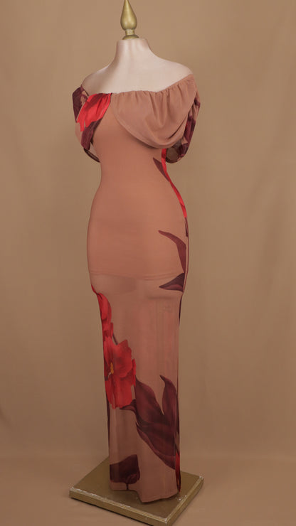 Vestido midi beautiful flower