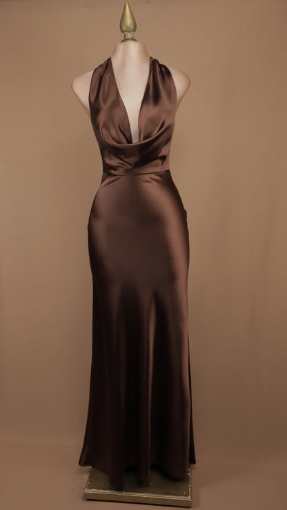 Vestido largo cuello halter