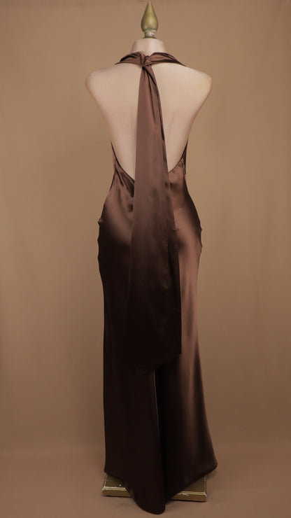 Vestido largo cuello halter